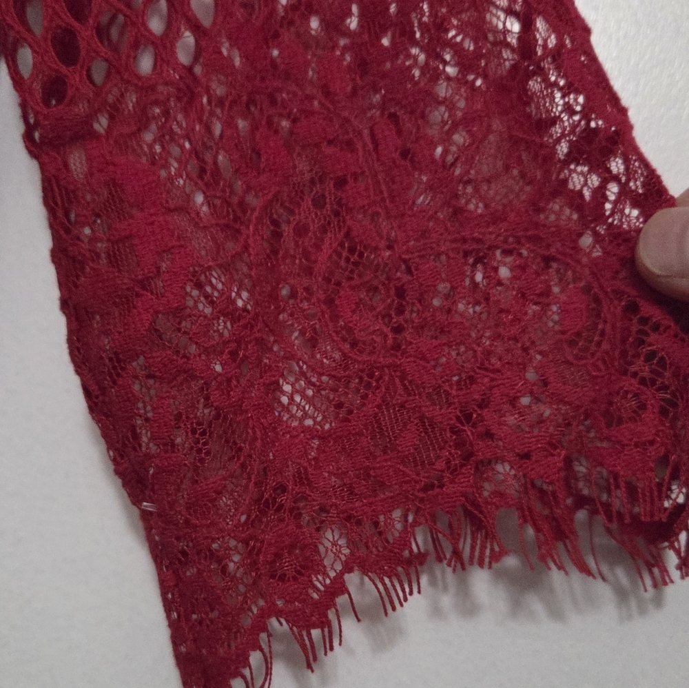 Thalia Sodi Red Lace Midi Dress Small - Picture 7 of 15